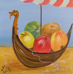 "Corbeille pommes vikings" Martine Leclre-Lanchec