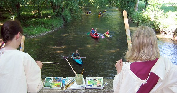 Patricia et Anabelle, les canos de Saint Clair, sur et sous le pont d'Aveny