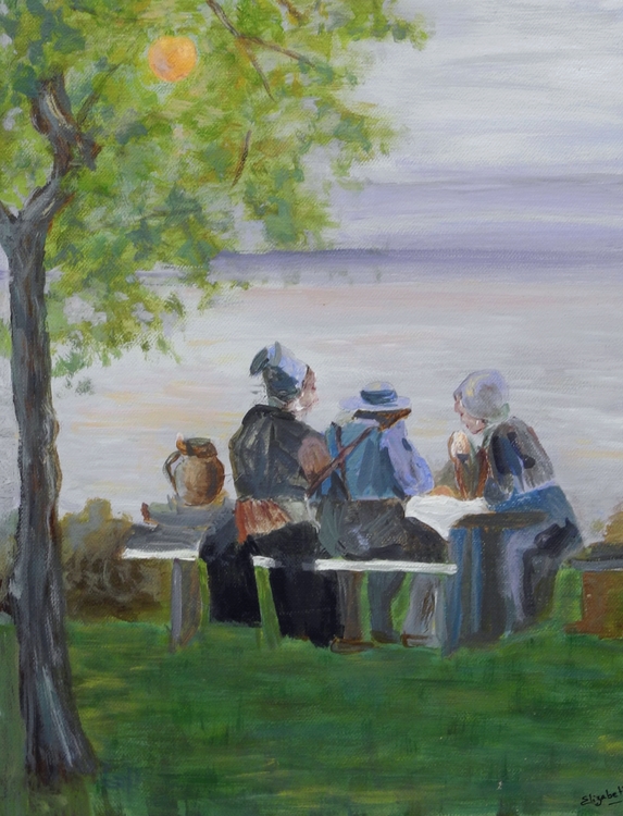 La pause  des ouvriers agricoles  ( La ferme Saint Simon) vers 1890   EUGENE  BOUDIN  par Elisabeth d'Halluin, Les Andelys Eure 