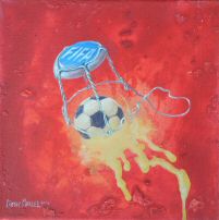  peinture Pierre Marcel sur l'actualit mondiale juin 2014, la coupe du monde du football au Brsil : Champagne La FIFA