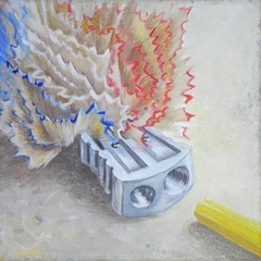 Taille crayons bleu blanc rouge